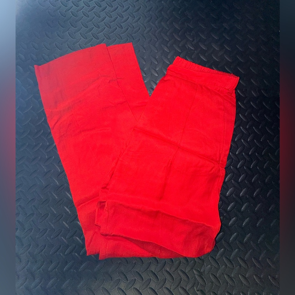 H&M Red Elastic-Waist Pants